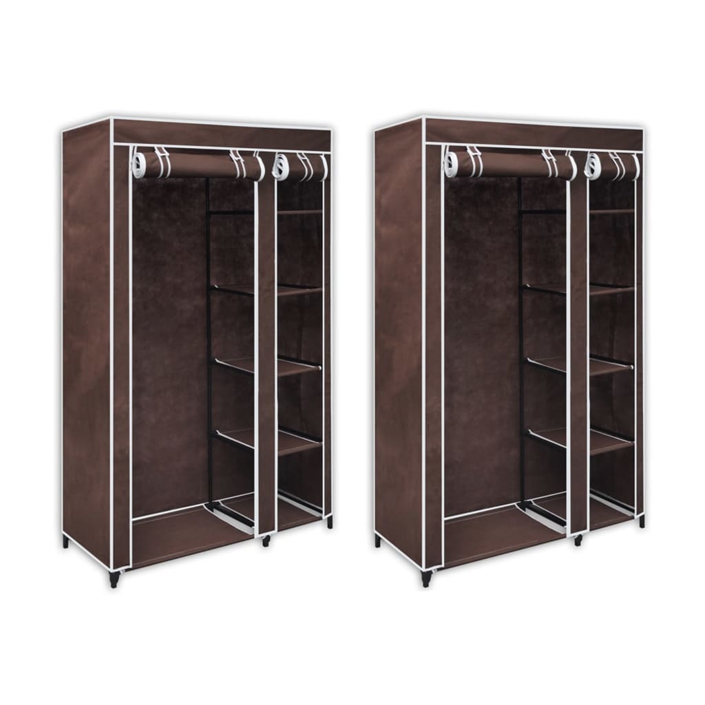 Armadi Pieghevoli 2 pz Crema 110x45x175 cm in Tessuto